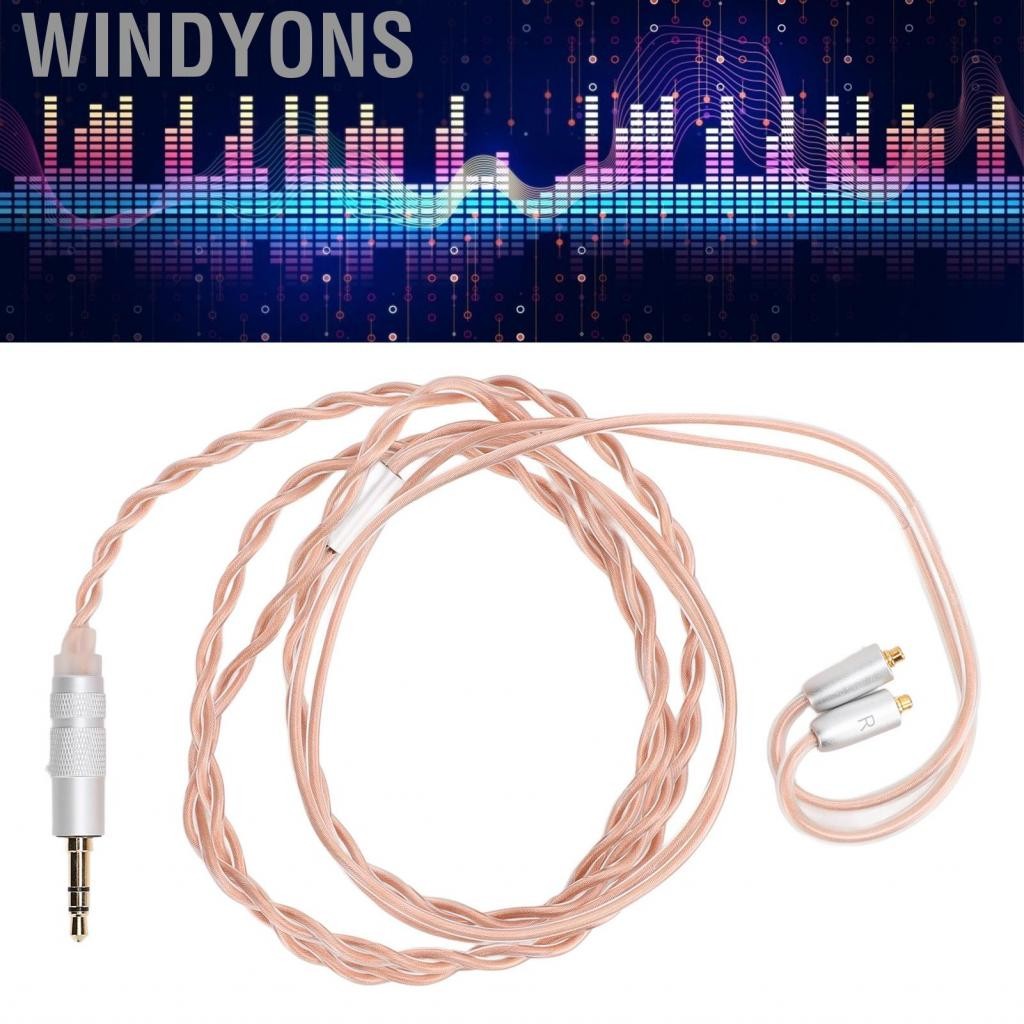 Windyons MMCX เป็น 3.5 มม. หูฟังสายหูที่ได้รับการอัพเกรดเสียงที่ไม่สูญเสียเสียง 6N เส้นลวดทองแดงคริส