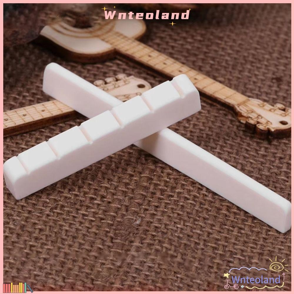 WNTEOLAND กระดูก 6 สาย, อุปกรณ์กีตาร์คลาสสิกสะพานกีตาร์และถั่ว, คุณภาพสูง 80 มม. 52 มม. อุปกรณ์เครื่องมือกระดูก String หมอนกระดูกจริงกีตาร์ Nut
