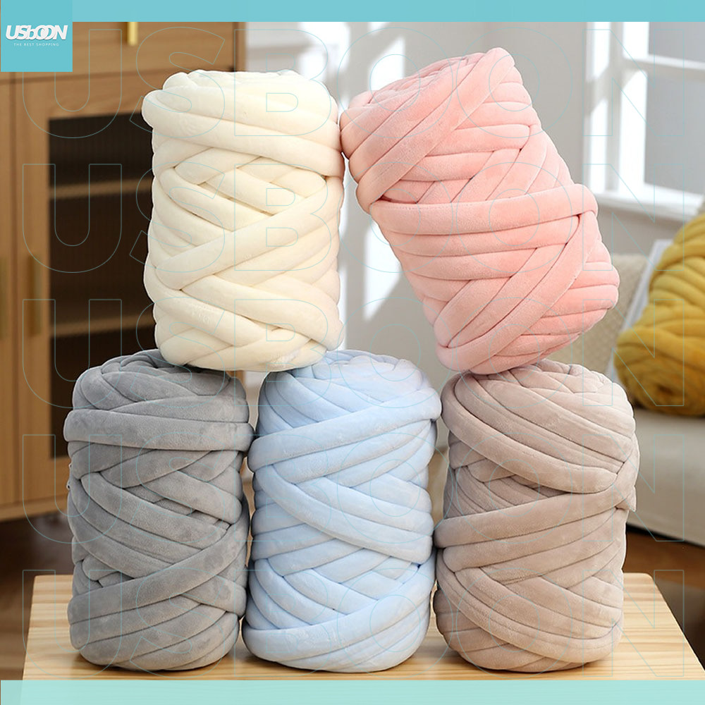 usboon ไหมพรมโครเชต์ DIY เส้นใหญ่หนา 3cm. ขนาด 250กรัม/500กรัม สําหรับถักนิตติ้ง