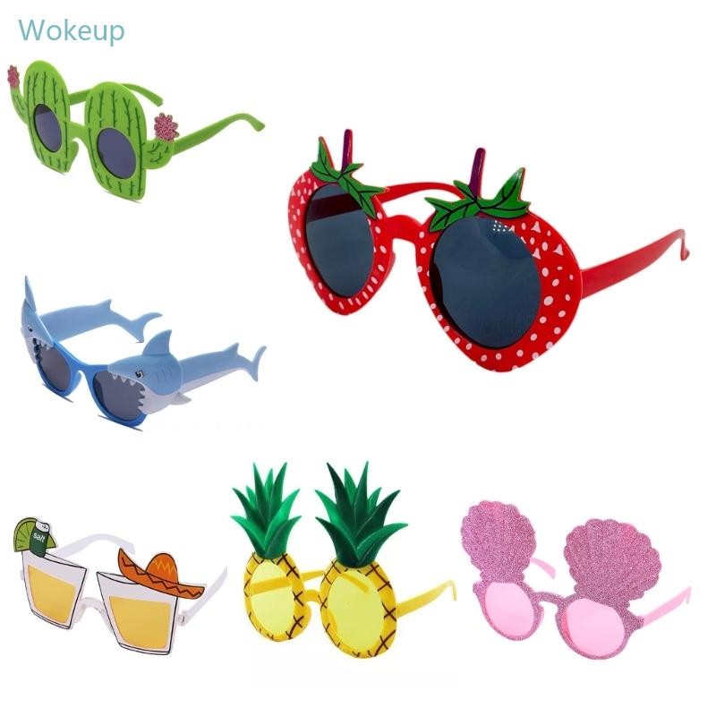 Wake Party แว่นตากันแดดตลกฮาวาย Tropical Party แว่นตา Beach Party Supplies Photo-Booth Prop แว่นตาพลาสติก