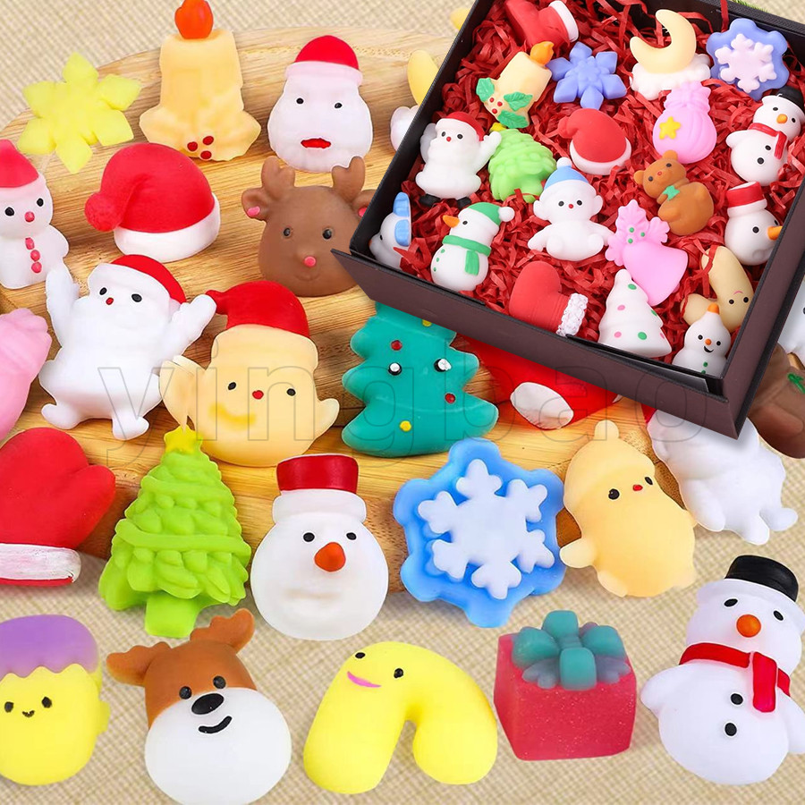 10 ชิ้นคริสต์มาส Squishy ของเล่น, 10 ชิ้นคริสต์มาส Mochi Squishies ของเล่นจํานวนมากสําหรับสาวเด็ก, Christmas Party Favors, คริสต์มาส Fidget Sensory Goodie กระเป๋าฟิลเลอร์ของขวัญตกแต่ง