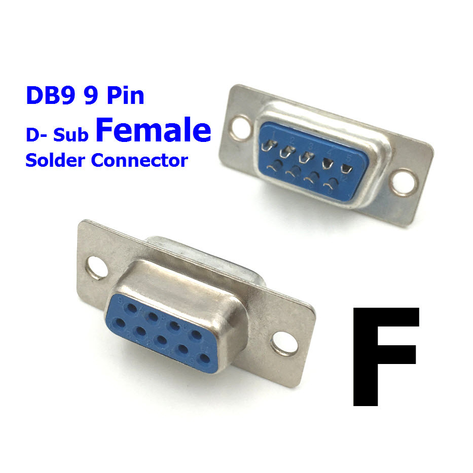 (5ชิ้น)Female D-sub connector 9 pin RS232 Serial Port Connector DB9 Female solder wire type