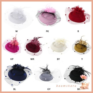 Boom Fascinators กิ๊บติดผม ที่คาดผม Pillbox หมวก Furry งานแต…
