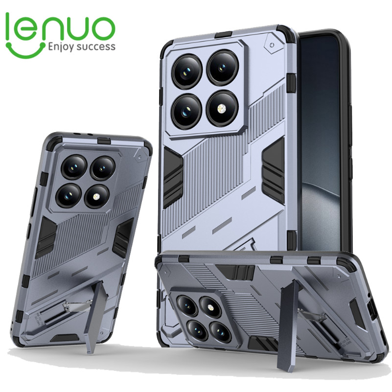 Lenuo พร้อมขาตั้งเคสโทรศัพท์สําหรับ Xiaomi Mi 15T 14T 13T Pro 17 Pro Max 5G ผู้ถือปลอกกันกระแทกป้องกัน antidrop ฝาครอบ
