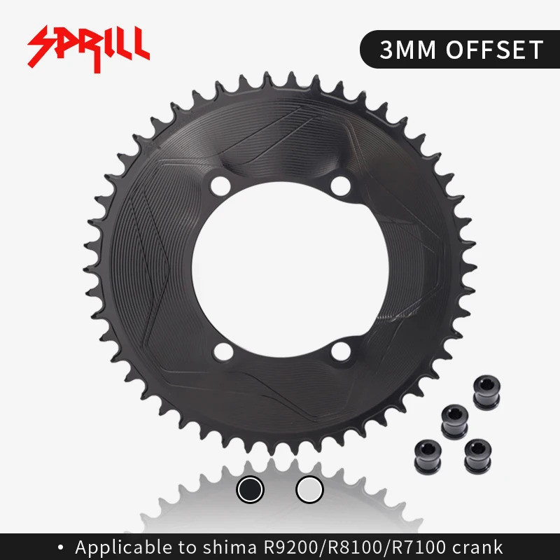 SPRILL 110BCD 3MM OFFSET CHAINRING สําหรับ SHIMANO R9200/R8100/R7100 CRANKSET (4-BOLT AERO)