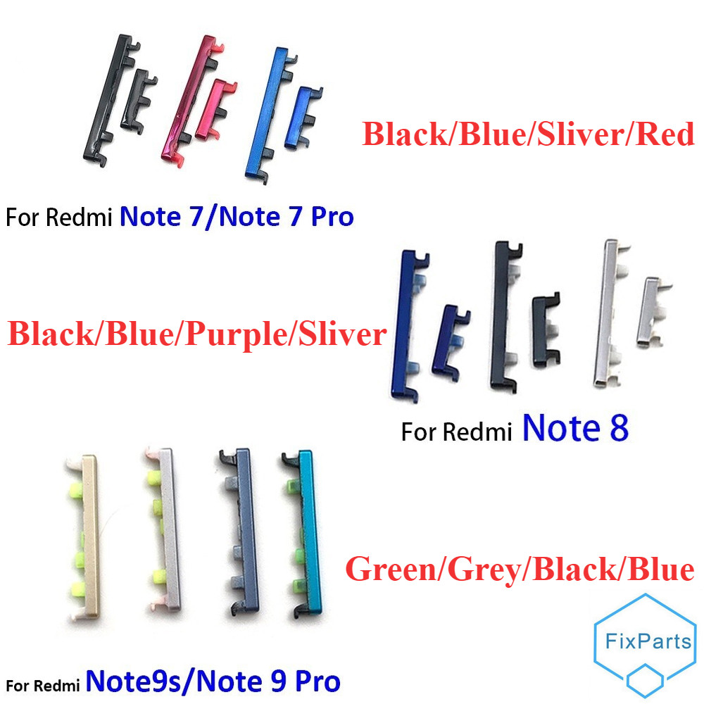 ปุ่มเปิดปิด + ปุ่มปรับระดับเสียงสําหรับปุ่มปรับระดับเสียง Xiaomi Redmi Note 7/7Pro 8 9 Pro/9S