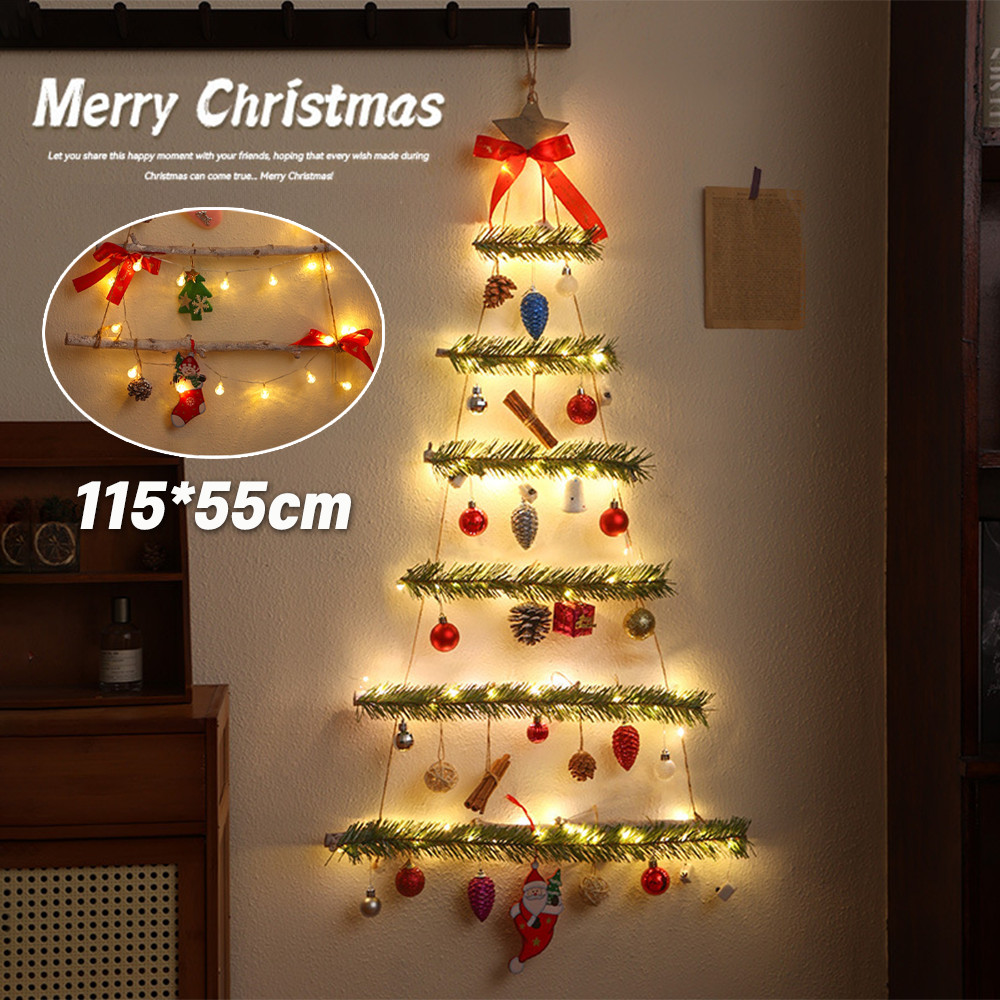 🏡พร้อมส่ง🎄ต้นคริสต์มาส diy ต้นไม้ตกแต่งผนังคริสต์มาส 115cm เรืองแสง แขวนประตู ตกแต่งคริสต์มาส