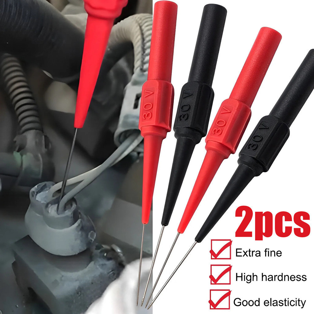 2pcs 30VCar Diagnostic Tools Multimeter Test Needle Tip Extention Back Piercing Probes Automotive Tester Kit Accessories
