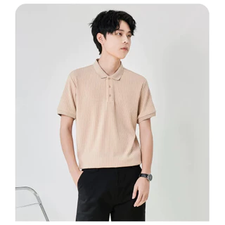 เสื้อpolo ชายลายขวาง เกาหลีแฟชั่น แขนสั้นเสื้อโปโล คอปก ชุดผู้ชาย polo เสื้อโปโล