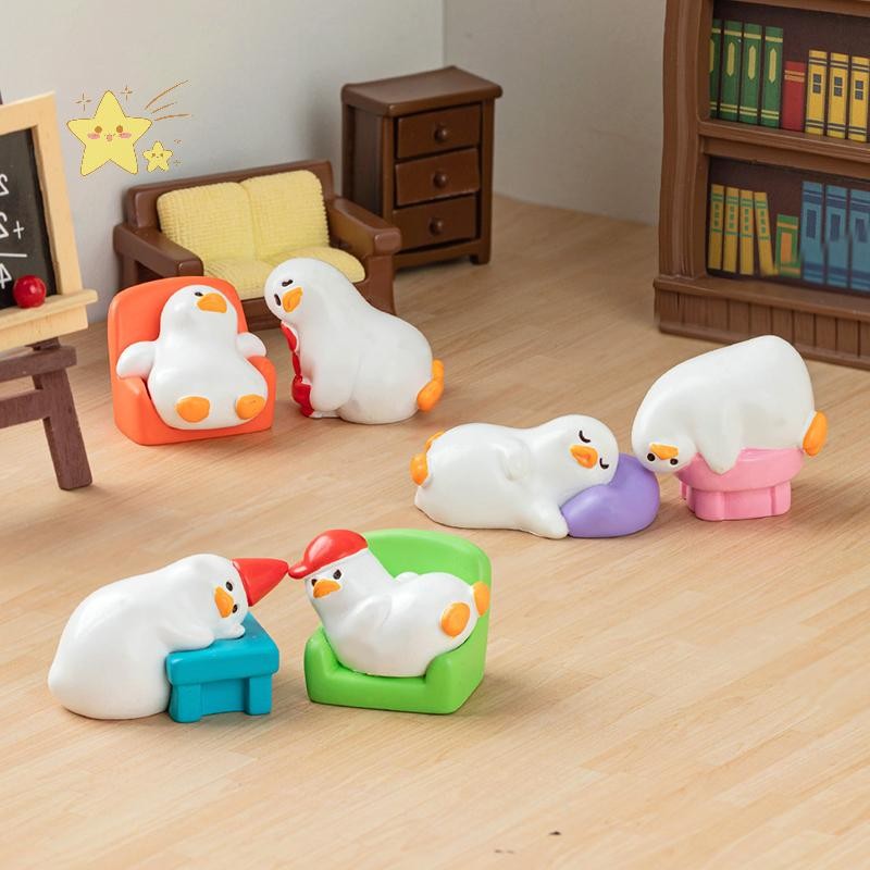 [JBTH] การ์ตูนแปลกตุ๊กตาเป็ดน่ารักรูปปั้นเป็ด Kawaii Mini สัตว์เครื่องประดับ Creative DIY อุปกรณ์ตกแต่งบ้านของขวัญ [JB]