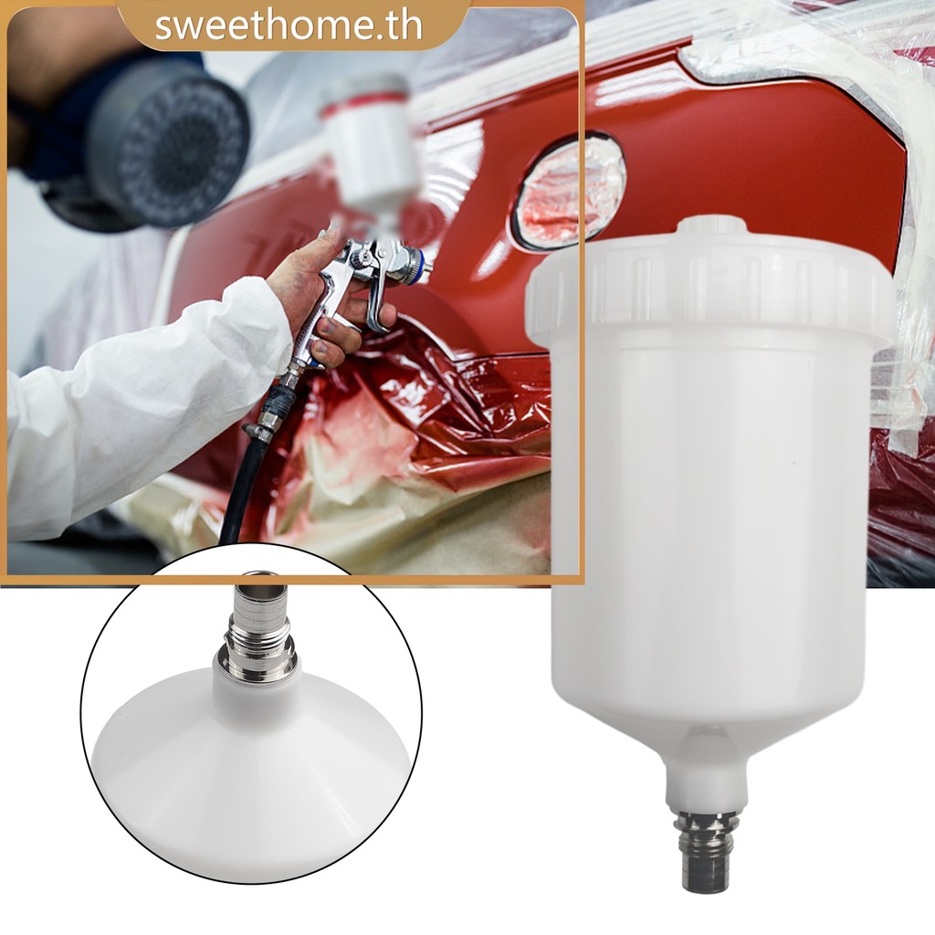 <SWHOME> พลาสติก HVLP ถ้วยสีหม้อ Fit สําหรับขั้วต่อสเปรย์ SATA เครื่องพ่นสี Jet A4 <OCTOBER>