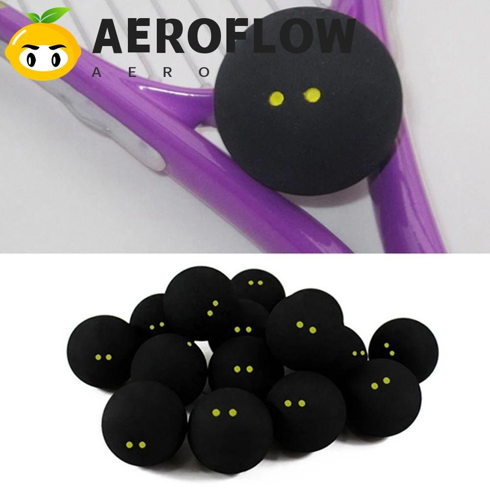 Aeroflow Squash Ball Racquet กีฬาสีดําการแข่งขันสควอชคู่สีเหลือง Dot ลูกยางสําหรับผู้เล่นการฝึกอบรม Squash Ball