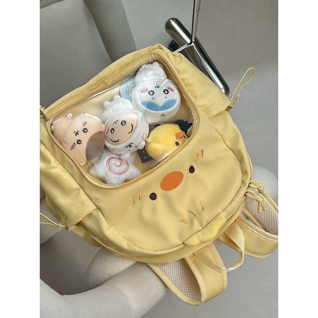 BUBC กระเป๋านักเรียนอนุบาลเจี๊ยบนักเรียนหนาไนลอนกระเป๋าเป้สะพายหลังกระเป๋าตุ๊กตา