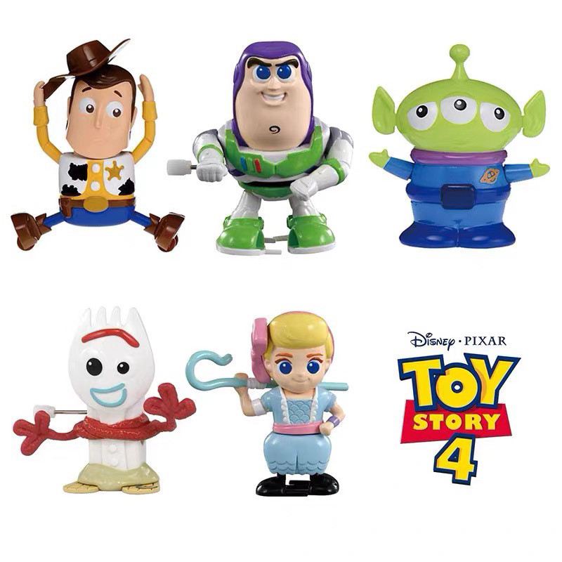 Tomy Takara Toy Story Clockwork หุ่นยนต์ของเล่น Buzz Lightyear Woody เครื่องประดับเด็กตุ๊กตาของแท้รุ