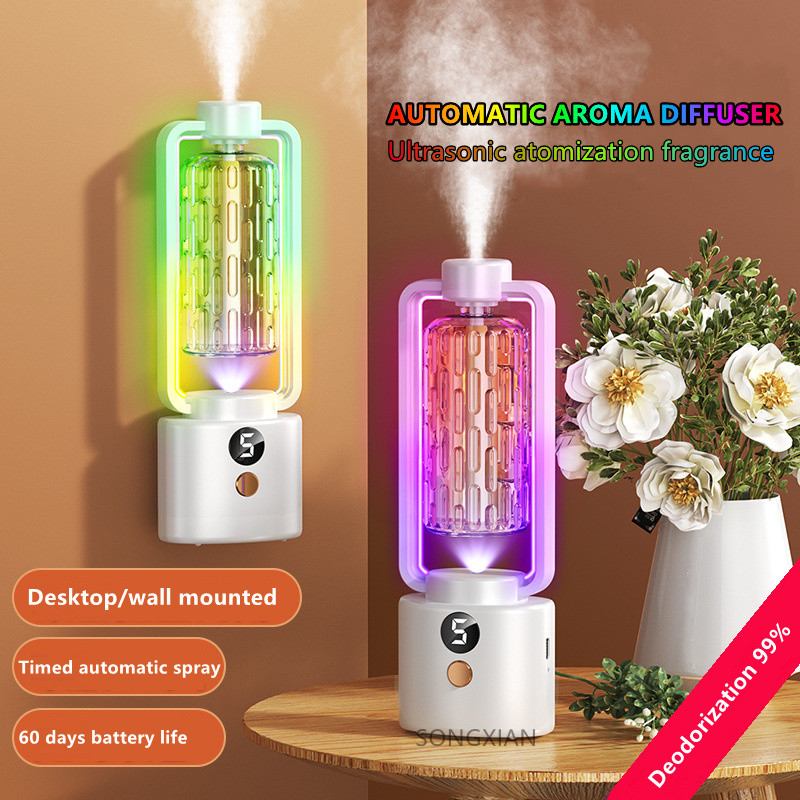 เครื่องพ่นน้ำหอมอัตโนมัติ น้ำหอมห้องนอน Aroma Diffuser เครื่องพ่นน้ำหอม ไร้สาย ติดผนัง น้ำหอมในบ้าน 