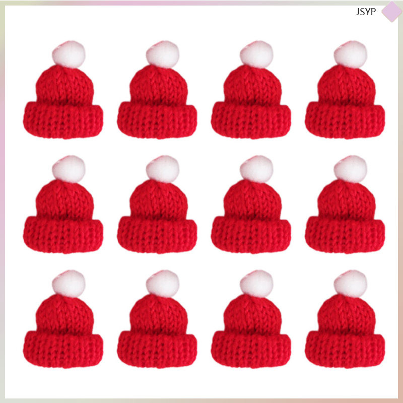 หมวกเส้นด้ายคริสต์มาส Gnome สําหรับงานฝีมือ Tiny Santa Top Supplies Baby Pet Man 12 ชิ้น junshaoyipin