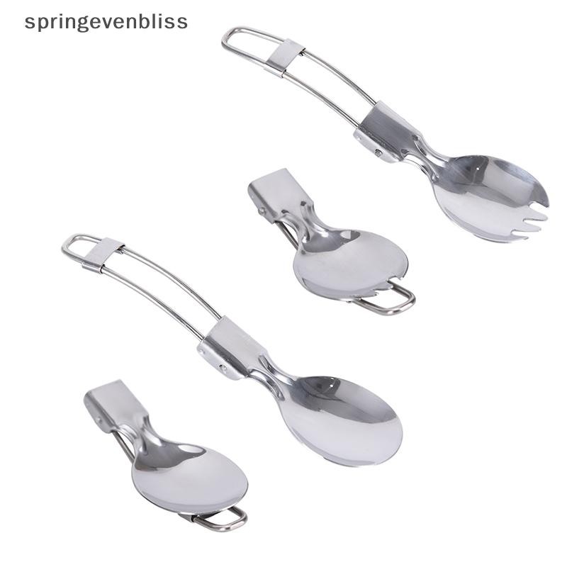Springevenbliss ช้อนพับ Spork บนโต๊ะอาหารกลางแจ้ง Camping เครื่องครัวพับ Flatware สําหรับปิกนิก ฤดูใบไม้ผลิevenbliss