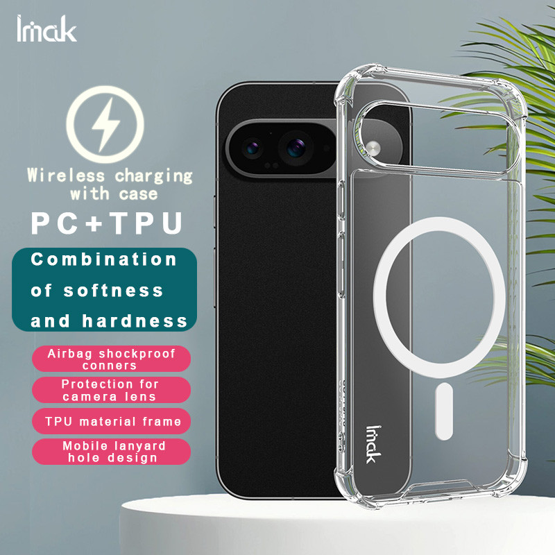 Pixel 9 Pro เคส Imak Space Shield แผ่น PC + กรอบอ่อนฝาครอบแม่เหล็กสําหรับ Google Pixel 9 Pro XL