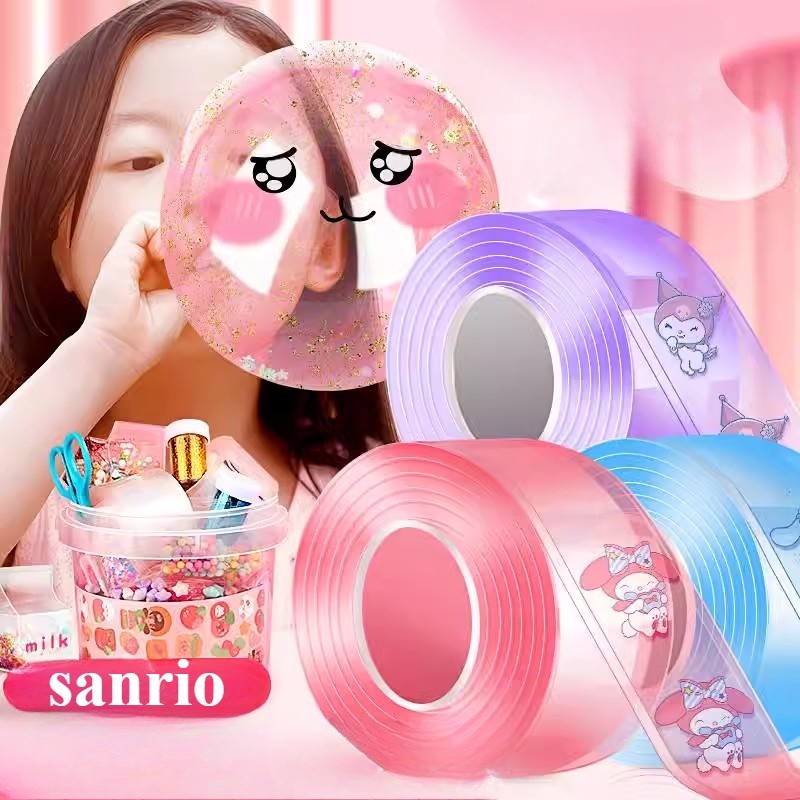 Diy Craft Pinch ของเล่นทํา Bubble Tape Non-marking ตกแต่งบ้านเทปกาวนํากลับมาใช้ใหม่สูง Sticky Nano เทป