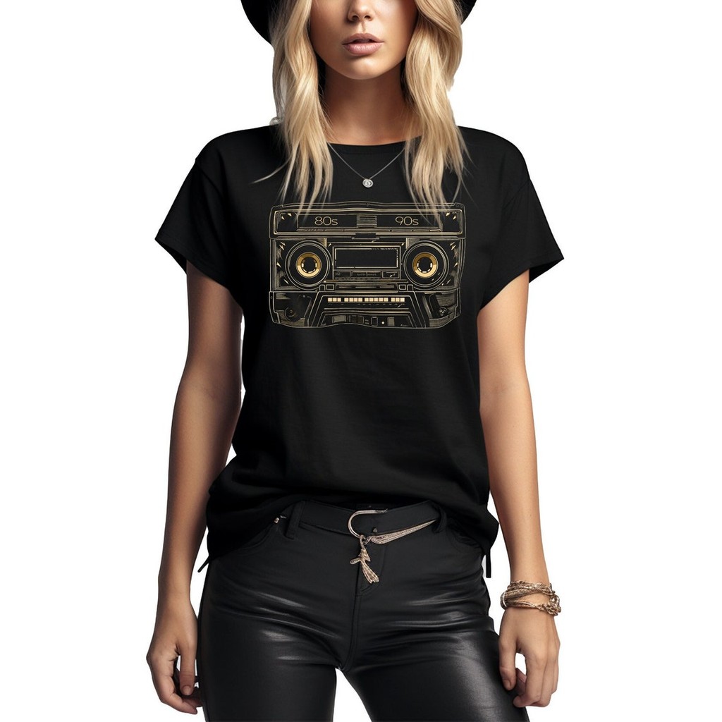 Women's shirt 70s 80s outfit mixtape vintage fashion gifts for women girls ladies top summer shirt b