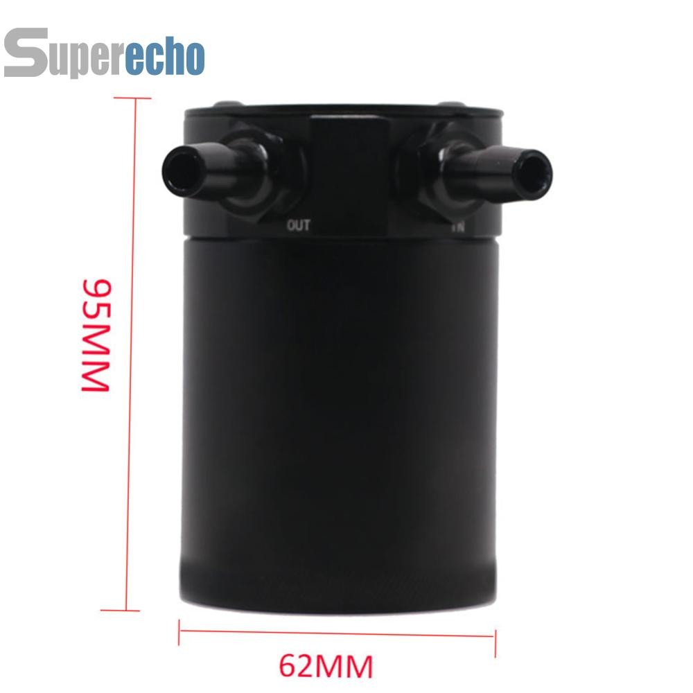 Baffled Aluminium Oil Catch Can 2 Port Oil Catch Tank Reservoir Universal [superecho.th]