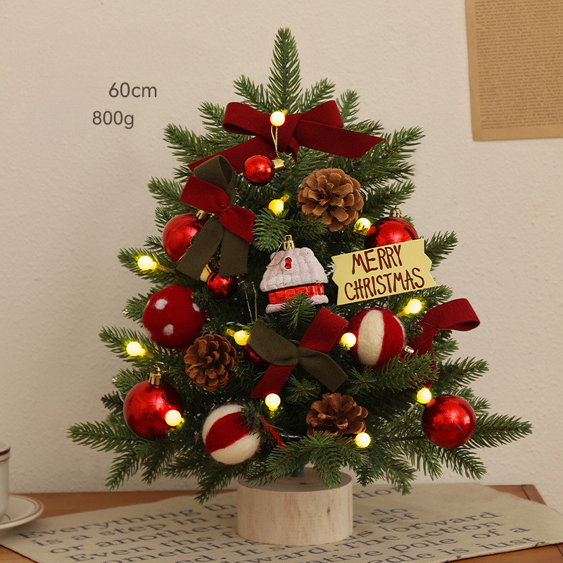 Hzmd มินิต้นคริสต์มาสตกแต่งเครื่องประดับ Christmas Tree จำลองเข็มสนต้นคริสต์มาสขนาดเล็ก