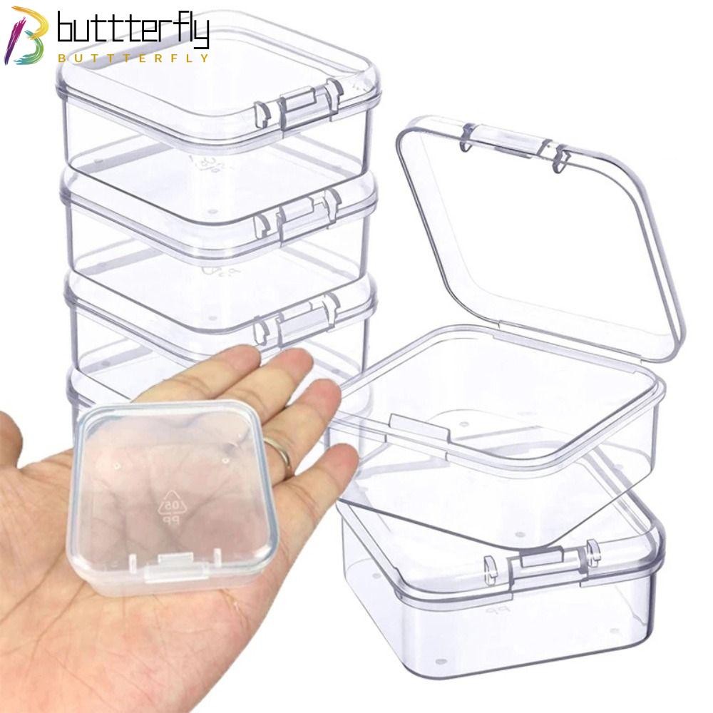 Buttterfly กล่องเก็บต่างหู, กล่องเก็บสี่เหลี่ยมกันฝุ่นหลายขนาด, กล่องเก็บแหวน PP โปร่งใส