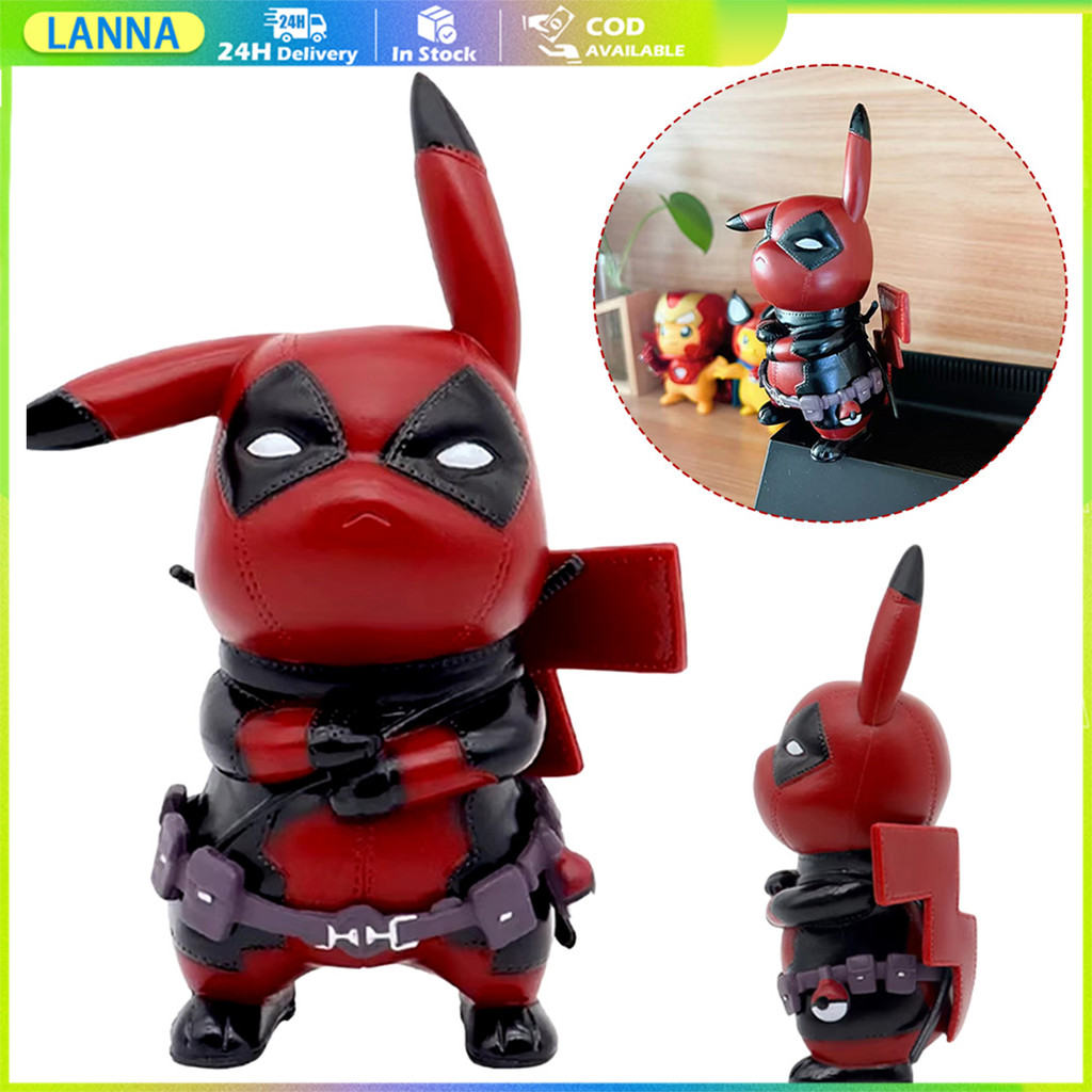 ร้านอยู่ที่ไทย 12ซม.ตุ๊กตา pikachu คอสเพลย์ deadpool PVC โมเดลแต่งรถ บ้าน