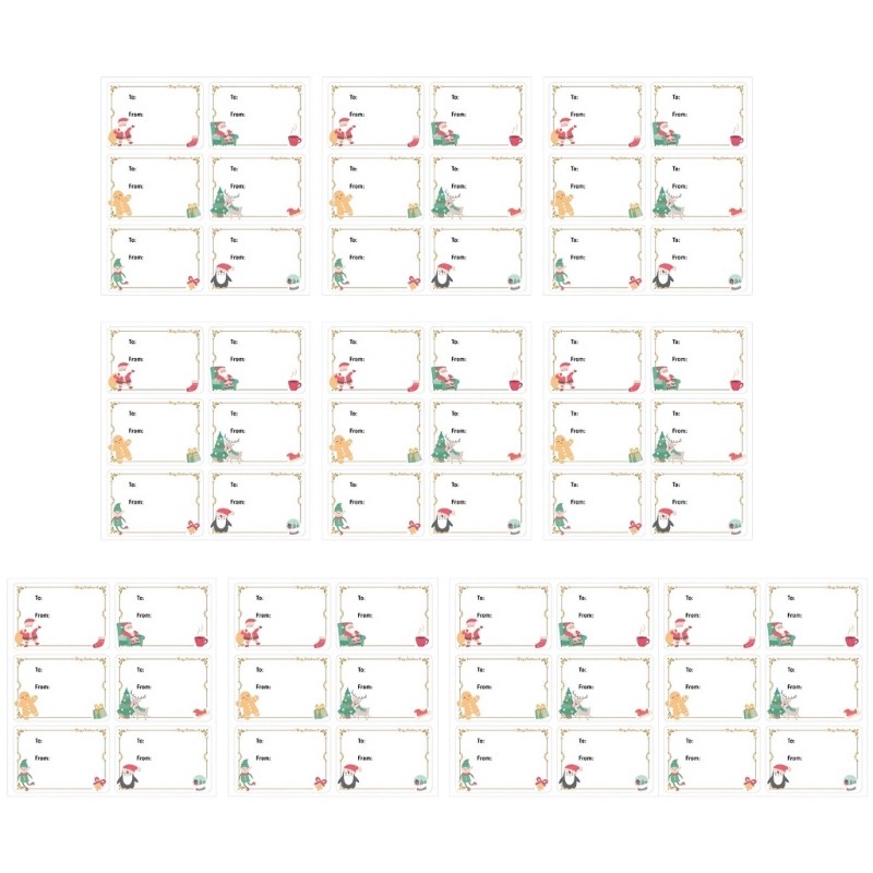QUU 10 ชิ้นชุดคริสต์มาส Tagged สติกเกอร์และจากคริสต์มาสชื่อ Tagged Self-Adhesive คริสต์มาสสติกเกอร์