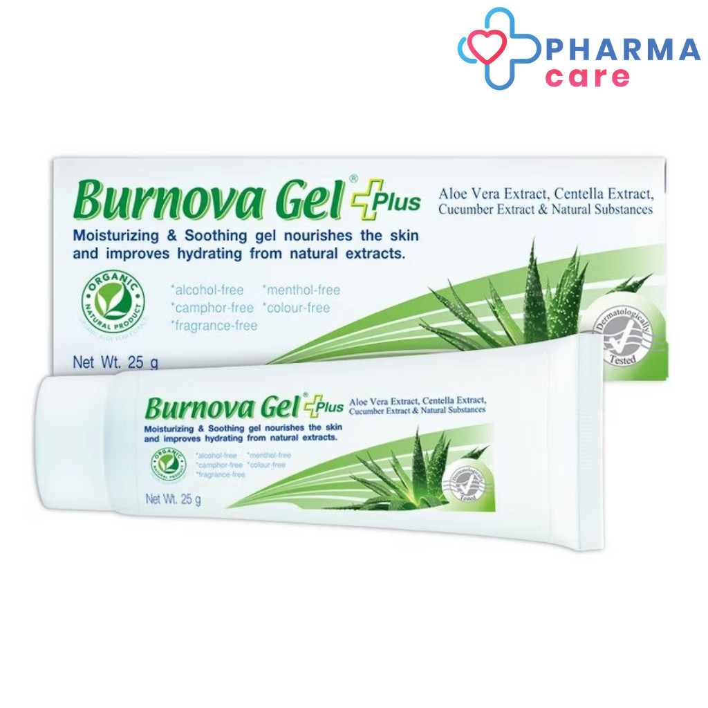 Burnova Gel Plus เบอร์นโนว่า เจล พลัส เจลบำรุงผิวหน้า สำหรับผิวแพ้ง่าย 25 g. [PC]