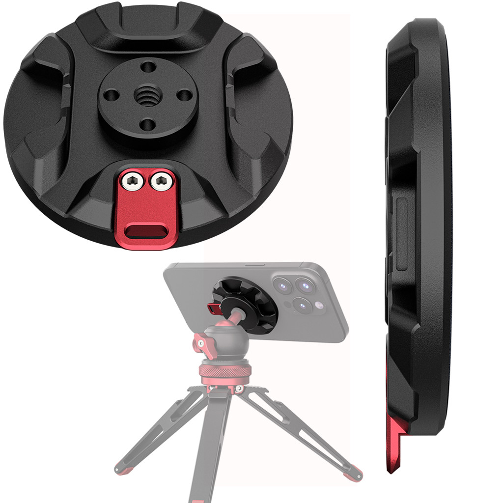 Novelgal อลูมิเนียมฐานแม่เหล็กที่วางโทรศัพท์มือถือ 1/4 "Arri Hole สําหรับ iPhone 16 15 14 12 Magsafe ขาตั้งโทรศัพท์ขาตั้งกล้อง Selfie สติกเกอร์ Mount