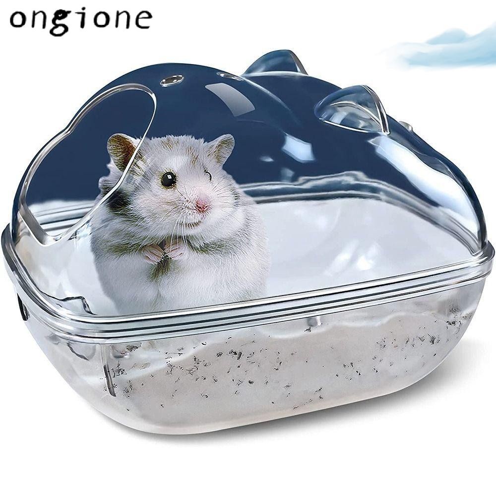 ONGIONE กรงห้องน้ำแฮมสเตอร์พลาสติกอะคริลิก, ห้องน้ำแฮมสเตอร์หมูกินี, ห้องโปร่งใสกรงแฮมสเตอร์ทรายแฮมสเตอร์อาบน้ำ