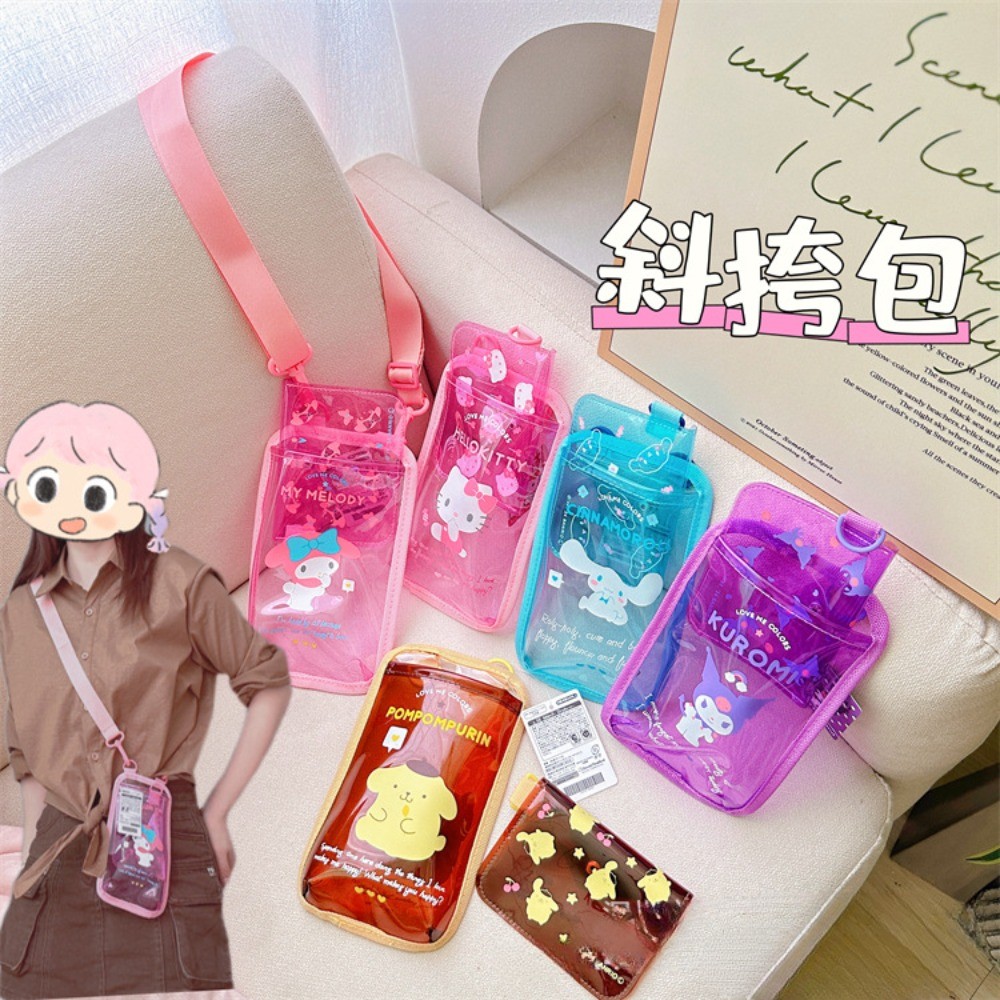 ผู้ถือบัตร คุโรมิ โทรศัพท์มือถือพร็อพนาฬิกาผู้ถือบัตรการจัดเก็บแนวทแยงพีวีซีกันน้ําการจัดเก็บกระเป๋าหญิง