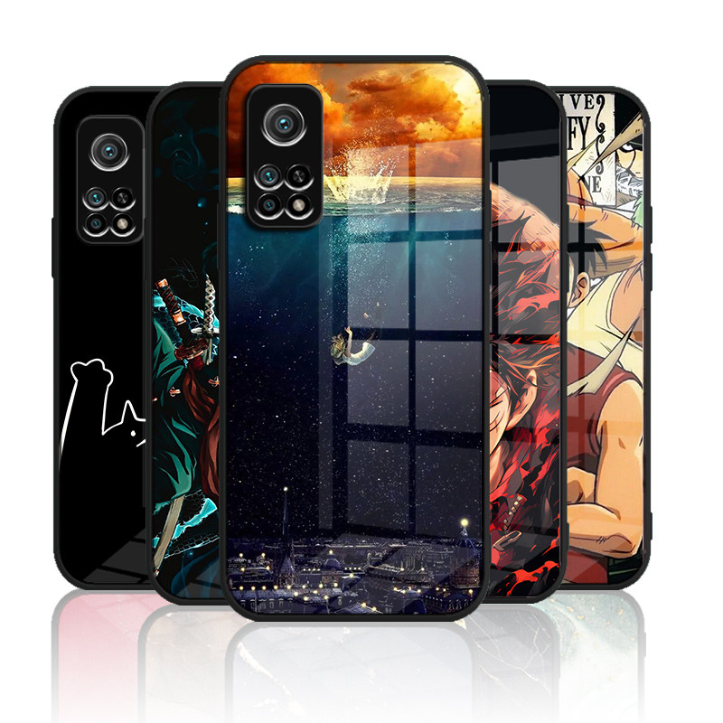 เคสกระจก Xiaomi mi 10T 5g / mi 10T pro 5g เคสกระจกนิรภัยฮาร์ดฝาหลังขอบซิลิคอนอ่อน