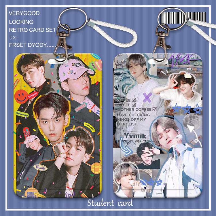 ✨มาใหม่✨Bian Baekhyun Student Slide Card Holder Food Card Bus Card ID Protective Case Access Control