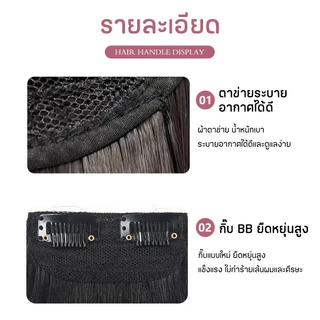 แฮร์พีช เสริมผมหนา ยาว20-40cm สไตล์เกาหลี ช่วยผมดูมีวอลลุ่ม กิ๊บ2ตัว RenKin&Pursue