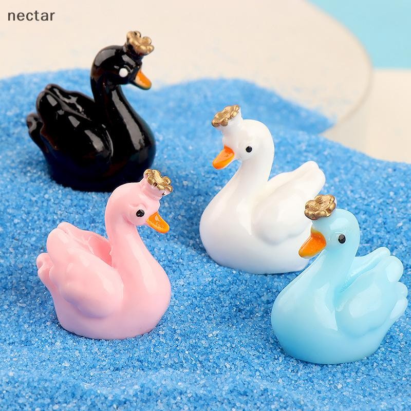Tar Mini เรซิ่น Luminous Swan อุปกรณ์เสริม Micro ภูมิทัศน์ DIY Miniature Home Decor สวน Miniature Terrarium เครื่องประดับรูปปั้นตกแต่งรถ N