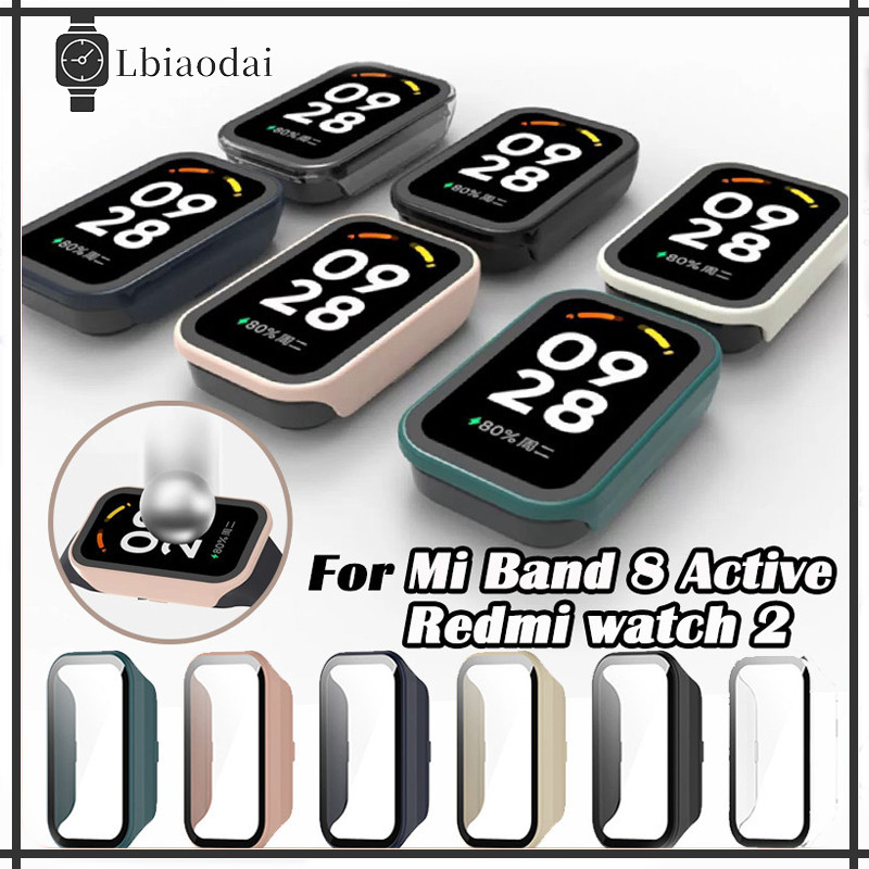 PC กรณี Mi Band 8 Active กรณีกันชนป้องกันหน้าจอ Redmi Watch 2 อุปกรณ์เสริมกระเป๋า Xiaomi Smart Band 8 Active