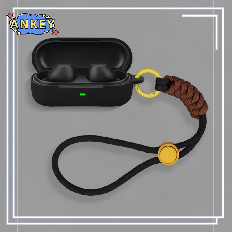 for Sony WF-C510 Case Protective Nylon Lanyard Soft Cover Shells C510 Washable Housing Anti Dust Sleeve Hand Rope Strap Accessories