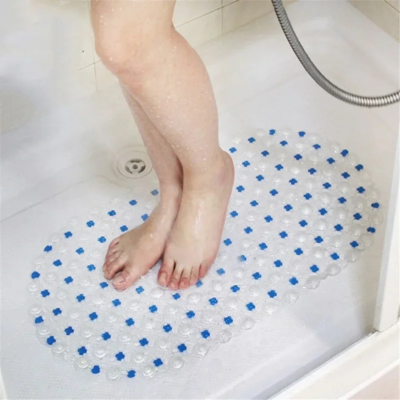 Pvc Anti-slip Bath Mat Soft Shower Mat เสื่อนวดพร้อมถ้วยดูด Anti-slip Bath Mat อุปกรณ์ห้องน้ําร้อน