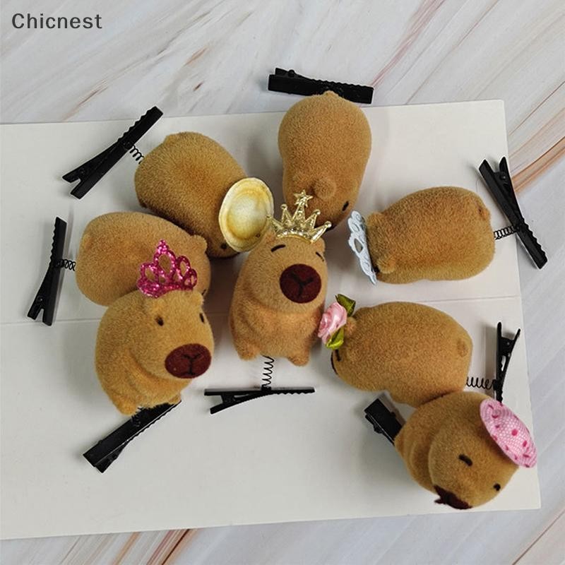 [Chicnest] 1pc Kawaii Capybara ผม DIY อุปกรณ์เสริมน่ารักการ์ตูน Capybara กิ๊บติดผมฤดูใบไม้ผลิ 3D ตุ๊กตา Hairpin ตลกเครื่องมือจัดแต่งทรงผม Boutique