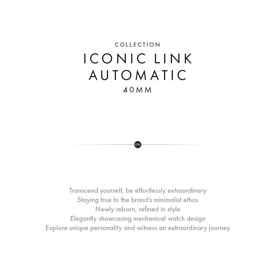 Daniel Wellington นาฬิกาข้อมือ Iconic Automatic 40mm St Mawes Rose Gold Arctic
