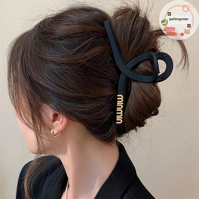 Pufangstar Matte กิ๊บติดผมสีดําสําหรับผู้หญิงแฟชั่น Elegant Hairgrips ผมขนาดใหญ่ Claw คลิปสาว Hairpins สไตล์เกาหลีอุปกรณ์เสริมผม TH