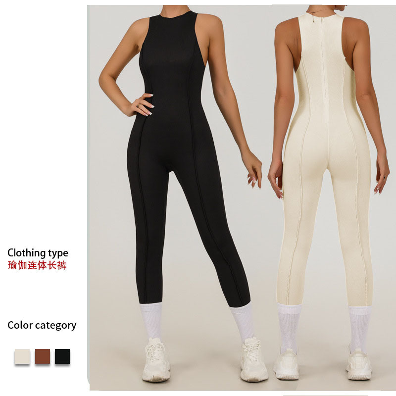 Shamzu แขนกุดสามมิติกีฬาโยคะ Jumpsuit ผู้หญิงยืดหยุ่นสูง Quick-Drying Fitness บอดี้สูท