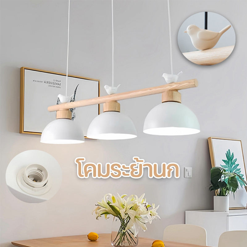 COD โคมระย้านก LED โคมระย้า หลังสมัยใหม่โคมไฟแสงศิลปะ ห้องนั่งเล่นห้องรับประทานอาหารโคมระย้า