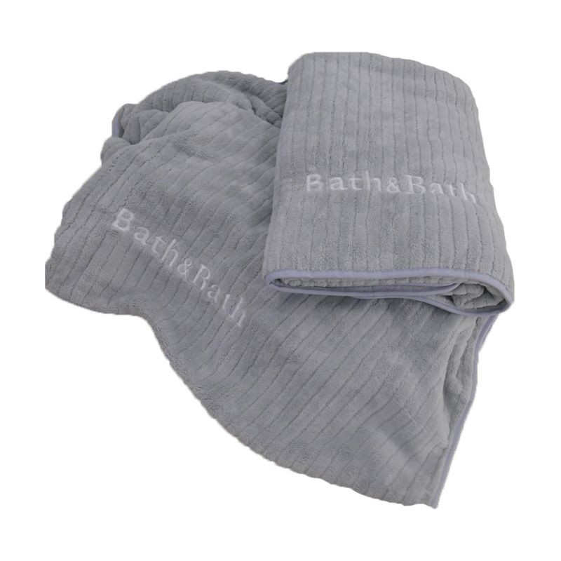 [ซื้อ 1 แถม 2] BATH&BATH ผ้าเช็ดตัว SOFTY-W เทา