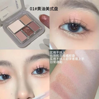 Herorange พาเลทอายแชโดว์ห้าสี Earth Color Matte Pearlescent Delicate Color Reendering