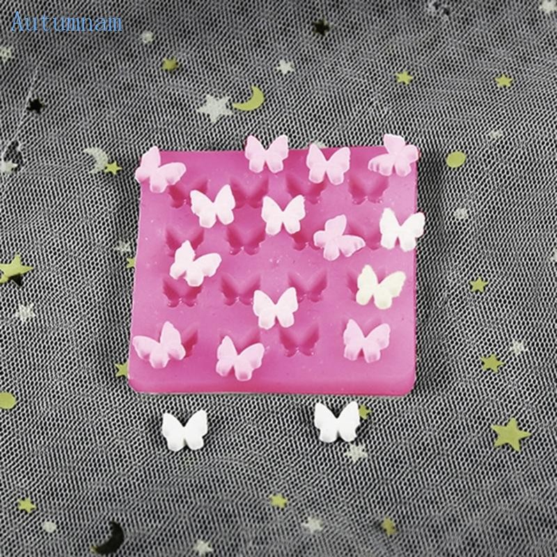Autu Mini สําหรับแม่พิมพ์เค้กผีเสื้อเบเกอรี่ซิลิโคนสําหรับผีเสื้อช็อกโกแลตแม่พิมพ์สีชมพู M