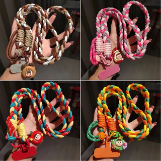 อิน ยาว กระเป๋าสะพายข้าง ปรับเคสโทรศัพท์สร้างสรรค์เชือกแขวน โดปามีน หางม้าหนาทอกล้องถ้วยอุปกรณ์กุญแจแขวนของขวัญ