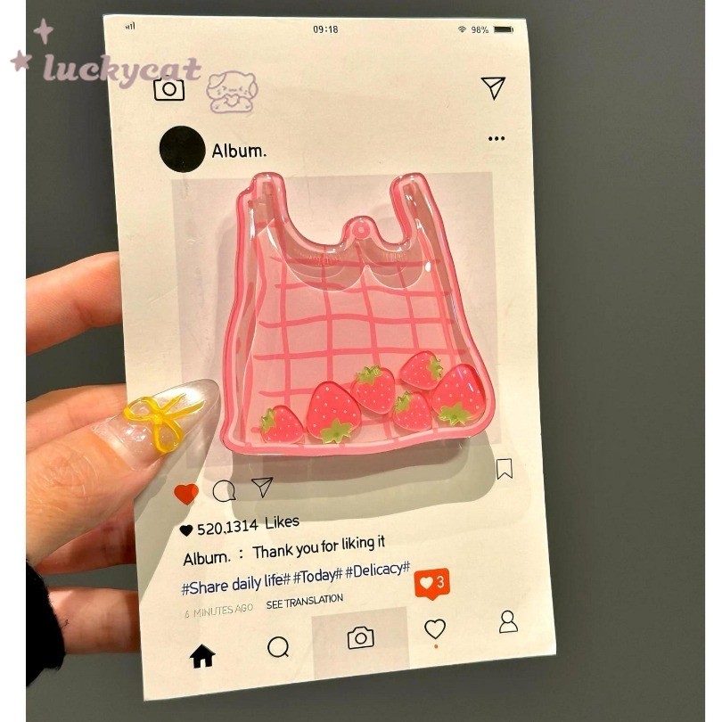 Iphone 16 15 14 13 12 11 Pro Max 16E X Xr Xs Max 7 8 Plus SE2020 เคสโทรศัพท์สดน่ารักกระเป๋าผลไม้ + Stand Clear Soft Back Cover - รูปที่ 5